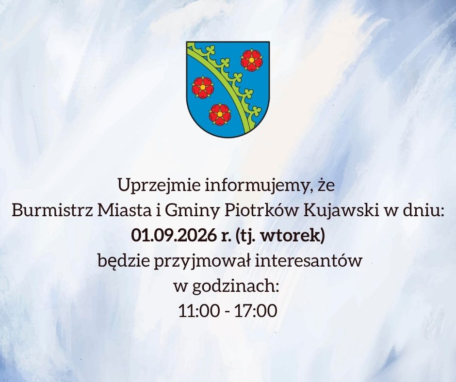 Informacja dot. przyjmowania interesantów w dniu 01.09.2026 r.